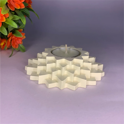 Handmade 4-Step Flower Diya | Multi-Layered Tealight Candle Holder for Diwali, Pooja & Traditional Decor