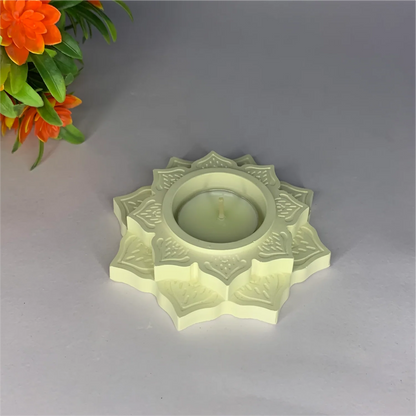 Handmade Lotus Diya Tea Light Holder (Ivory) | Elegant Floral Diya for Home Decor & Scent Sampling