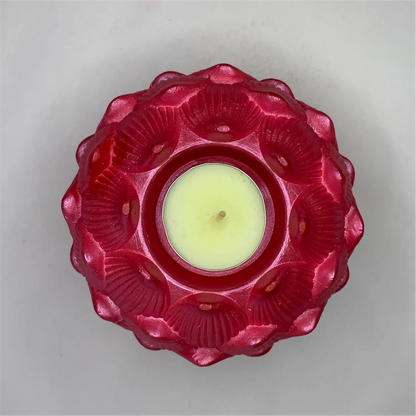 Handcrafted Big Kamal Diya (Metallic Pink) | Lotus Design Candle Holder for Pooja, Diwali & Elegant Home Decor