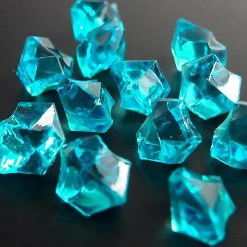 Aqua Blue Decorative Acrylic Ice Crystals | Vase Filler & Table Scatter Stones for Home, Wedding & Crafts