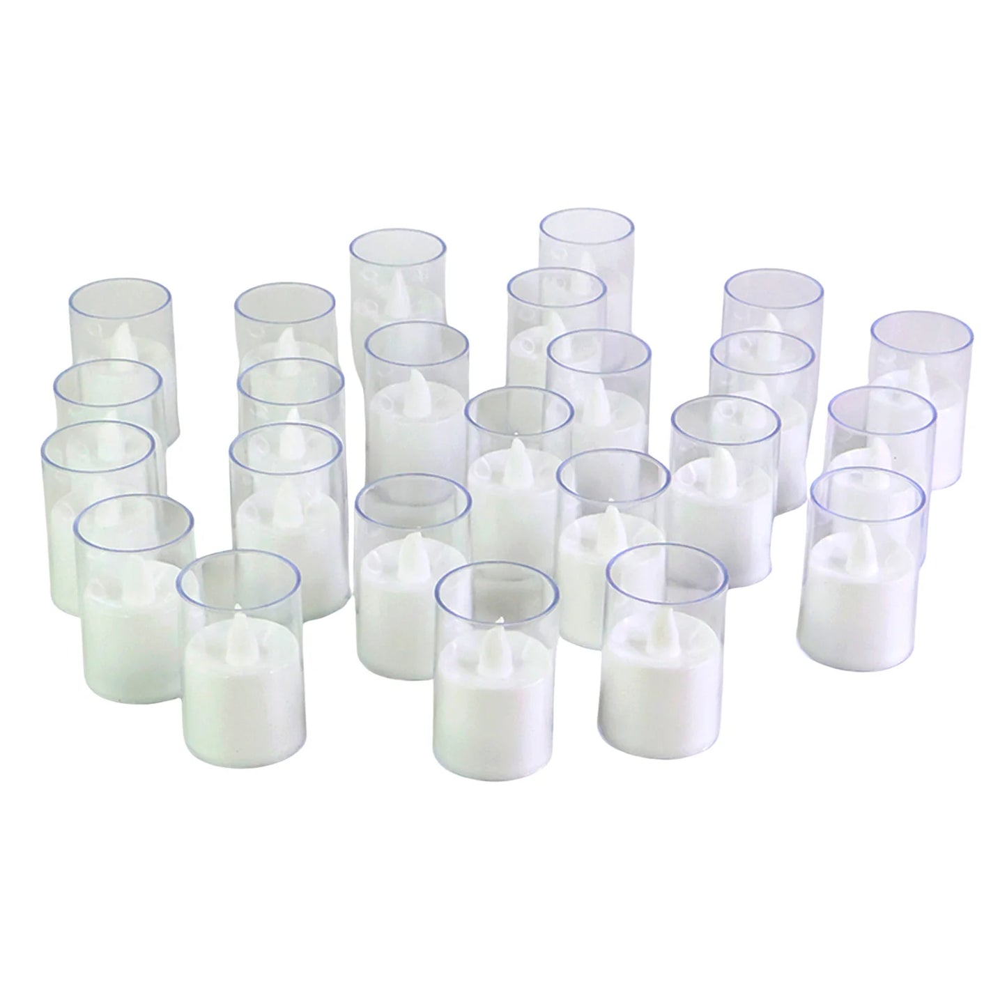 Set of 24 Flameless LED Tealight Candles with Glass Holders | Battery Operated Decorative Lights for Weddings, Diwali & Home Decor