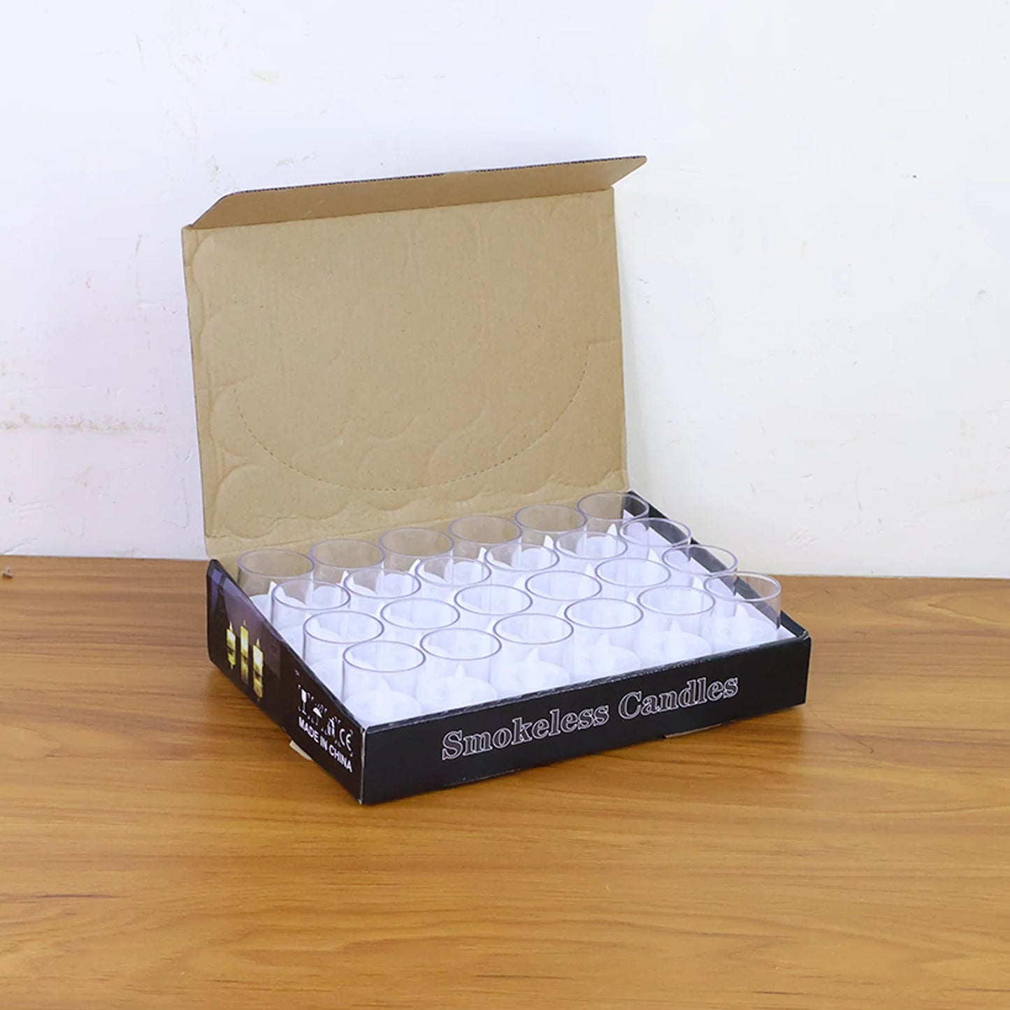 Set of 24 Flameless LED Tealight Candles with Glass Holders | Battery Operated Decorative Lights for Weddings, Diwali & Home Decor