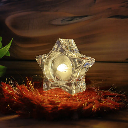 Set of 4 Star-Shaped LED Candles | Battery-Operated Flameless Tealights for Safe Home Decor, Parties & Festivals