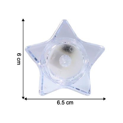 Set of 4 Star-Shaped LED Candles | Battery-Operated Flameless Tealights for Safe Home Decor, Parties & Festivals