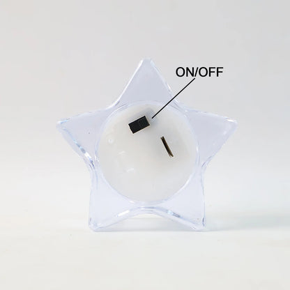 Set of 4 Star-Shaped LED Candles | Battery-Operated Flameless Tealights for Safe Home Decor, Parties & Festivals
