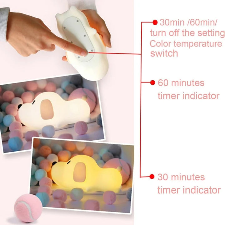 Rechargeable Silicone Puppy Dog Night Lamp
