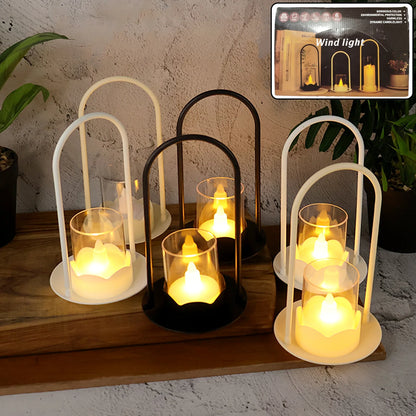 Set of 6 Wind Light Style Flameless LED Candles | Flickering Plastic Lantern Candles for Safe Home, Festival & Wedding Decor
