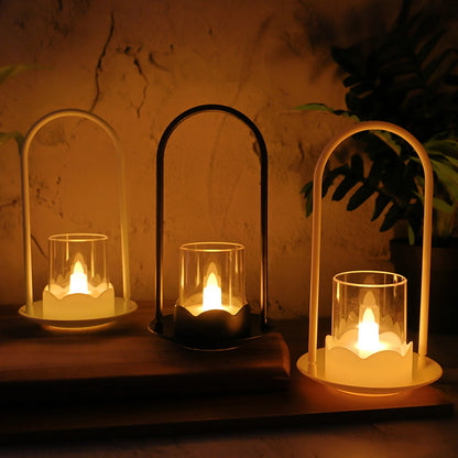 Set of 6 Wind Light Style Flameless LED Candles | Flickering Plastic Lantern Candles for Safe Home, Festival & Wedding Decor