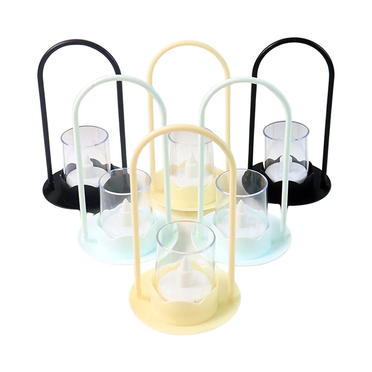 Set of 6 Wind Light Style Flameless LED Candles | Flickering Plastic Lantern Candles for Safe Home, Festival & Wedding Decor