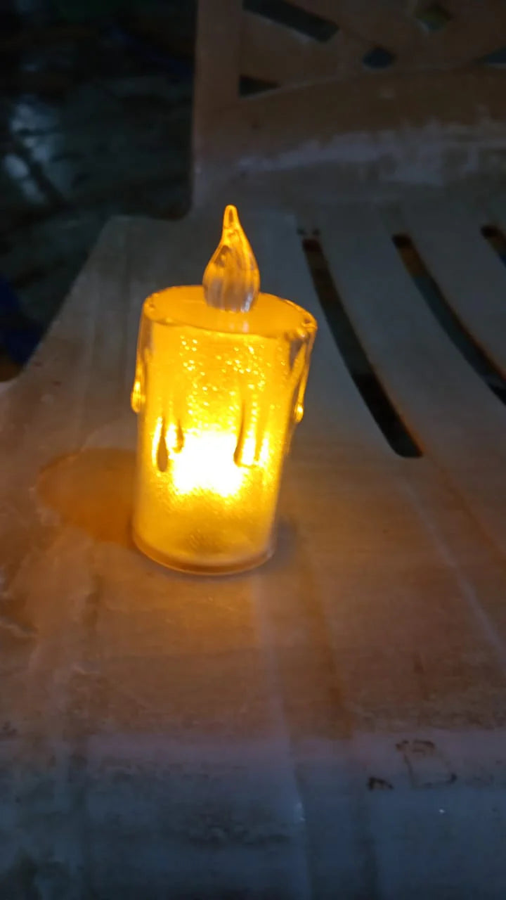 Glitter Swirling Spinner LED Candle | Battery Operated Crystal Candlelight for Romantic Decor & Diwali