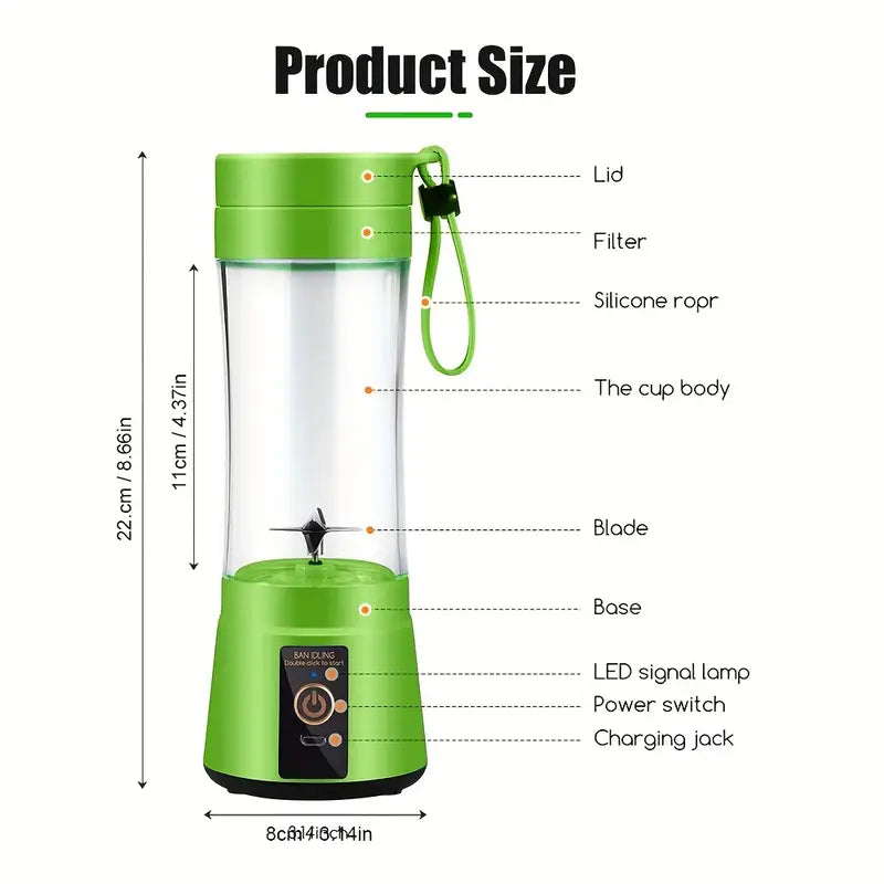 Portable USB Juice Blender - Rechargeable Personal Smoothie Maker