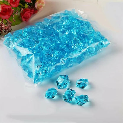 Aqua Blue Decorative Acrylic Ice Crystals | Vase Filler & Table Scatter Stones for Home, Wedding & Crafts