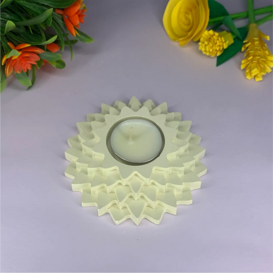 Handmade 4-Step Flower Diya | Multi-Layered Tealight Candle Holder for Diwali, Pooja & Traditional Decor