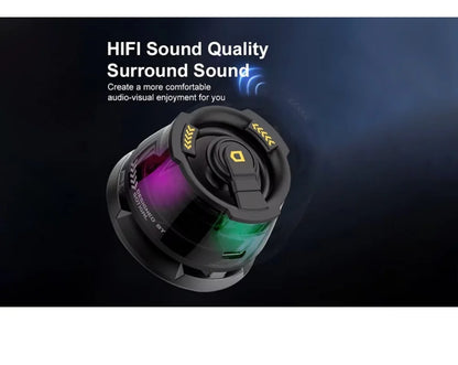 Black Mini Wireless Speaker with RGB Lights  | Magnetic Mount