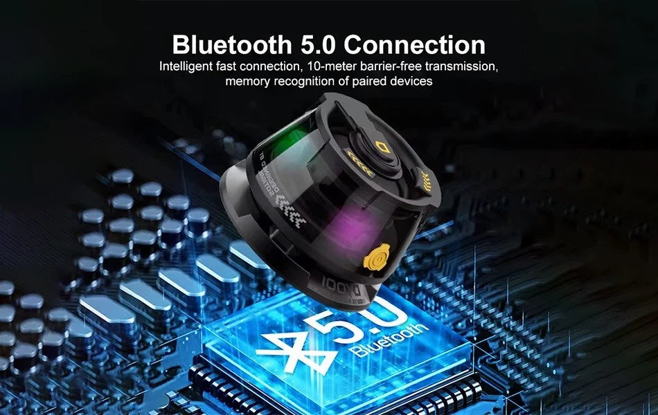 Black Mini Wireless Speaker with RGB Lights  | Magnetic Mount